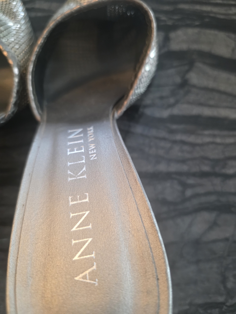 Anne Klein Silver Pointed-Toe Slip-On Mules - Picture 4 of 6